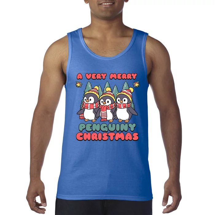 A Very Merry Penguin Christmas Cool Gift Tank Top