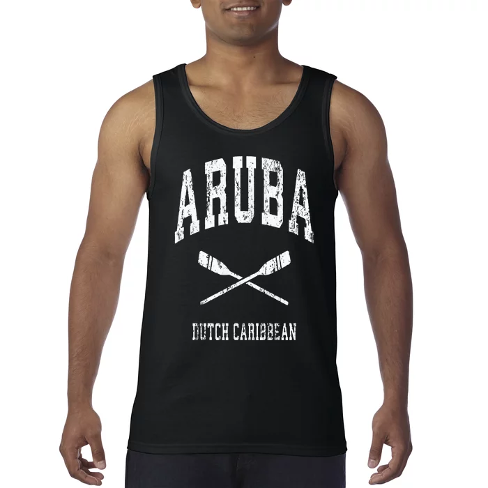 Aruba Vintage Nautical Paddles Sports Oars Tank Top