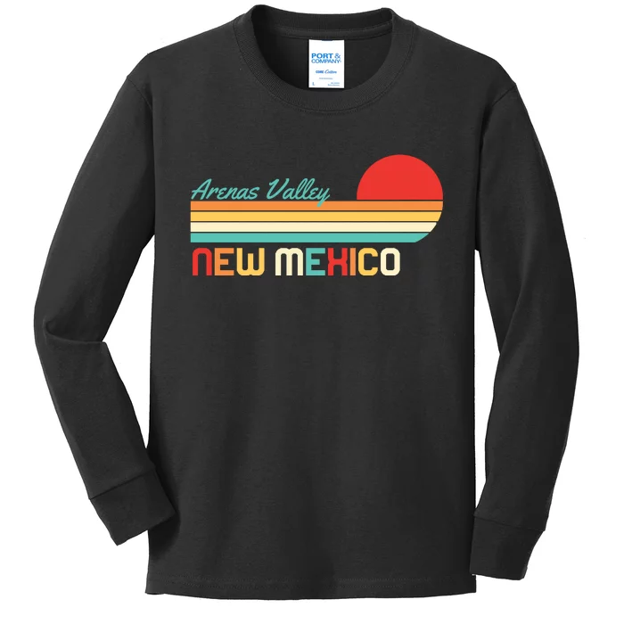 Arenas Valley New Mexico Retro Kids Long Sleeve Shirt