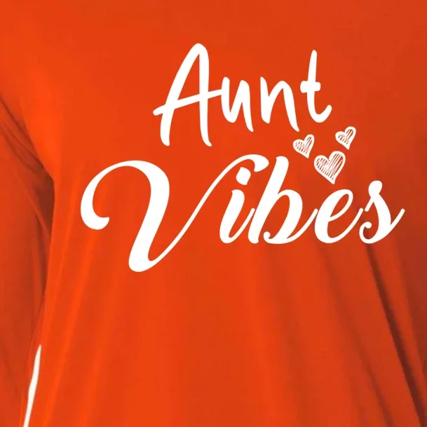 Aunt Vibes New Auntie Funny Gift Best Great Blessed Auntie Cute Cute Gift Cooling Performance Long Sleeve Crew