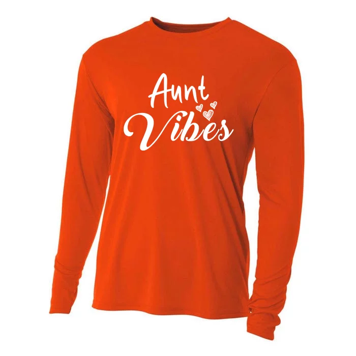 Aunt Vibes New Auntie Funny Gift Best Great Blessed Auntie Cute Cute Gift Cooling Performance Long Sleeve Crew