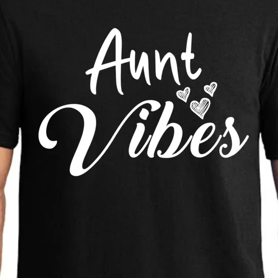 Aunt Vibes New Auntie Funny Gift Best Great Blessed Auntie Cute Cute Gift Pajama Set