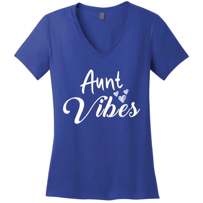 Aunt Vibes New Auntie Funny Gift Best Great Blessed Auntie Cute Cute Gift Women's V-Neck T-Shirt