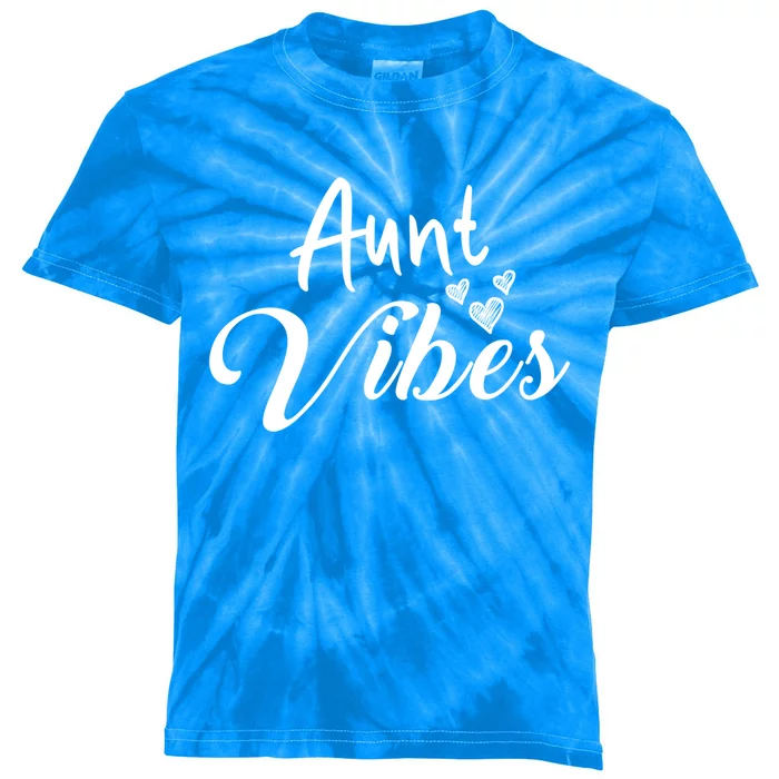 Aunt Vibes New Auntie Funny Gift Best Great Blessed Auntie Cute Cute Gift Kids Tie-Dye T-Shirt