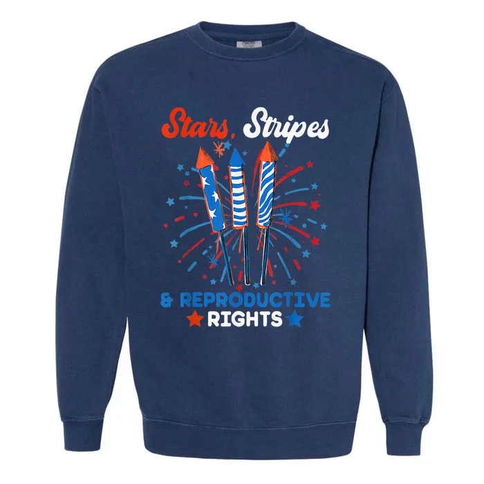 Alternate view of Stars Stripes And Reproductive Rights Garment-Dyed Sweatshirt