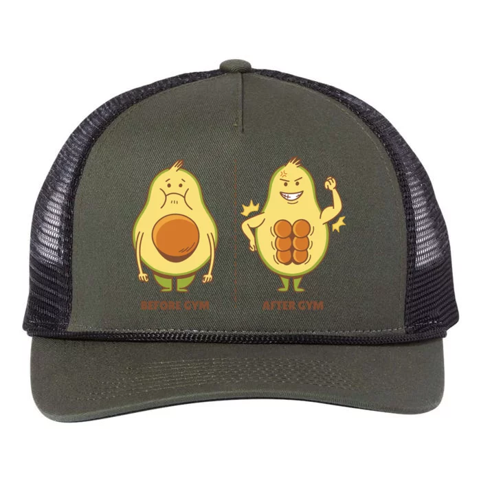 Avocado Gym Abs Retro Rope Trucker Hat Cap