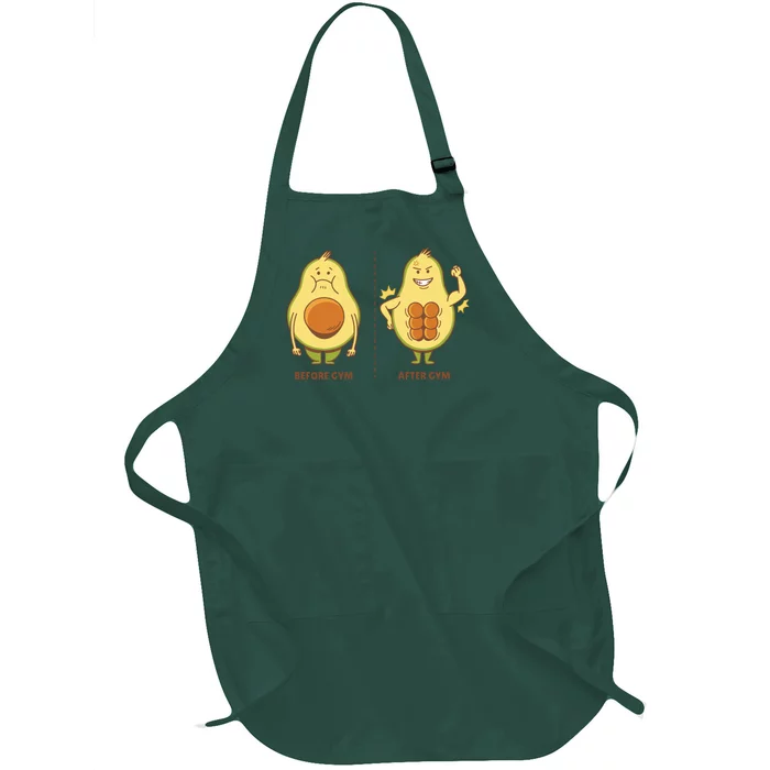 Avocado Gym Abs Full-Length Apron With Pocket