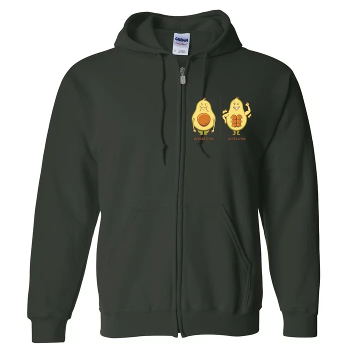 Avocado Gym Abs Full Zip Hoodie