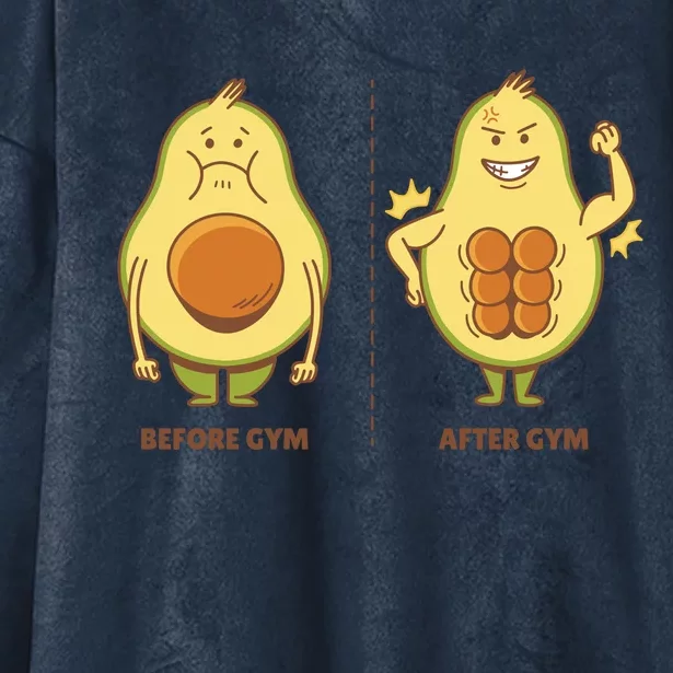 Avocado Gym Abs Hooded Wearable Blanket