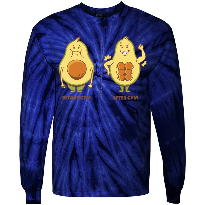 Avocado Gym Abs Tie-Dye Long Sleeve Shirt