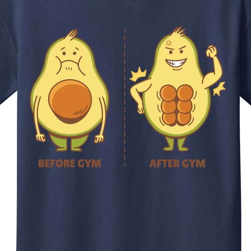 Avocado Gym Abs Kids T-Shirt