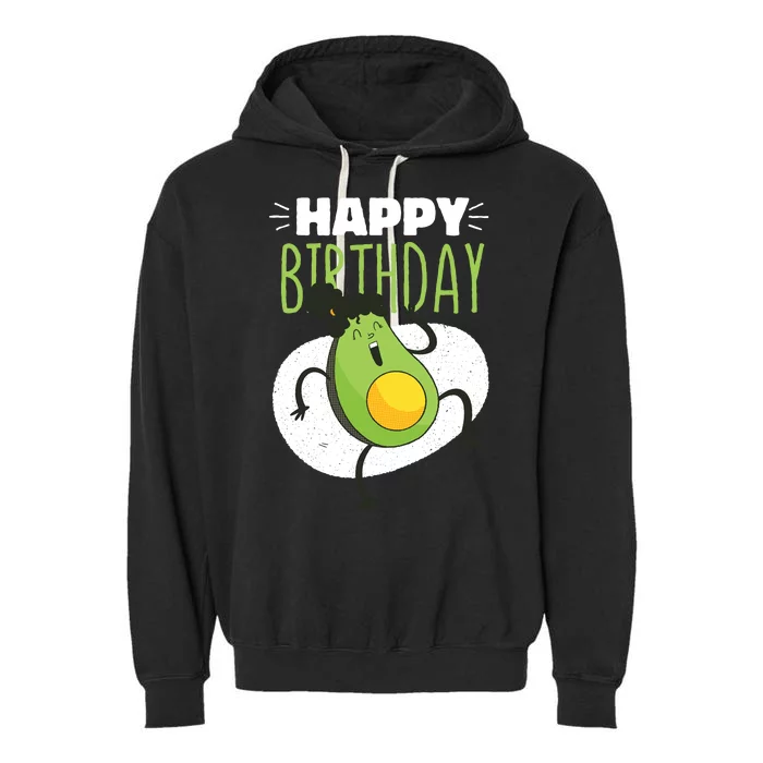 Avocado Happy Birthday Garment-Dyed Fleece Hoodie