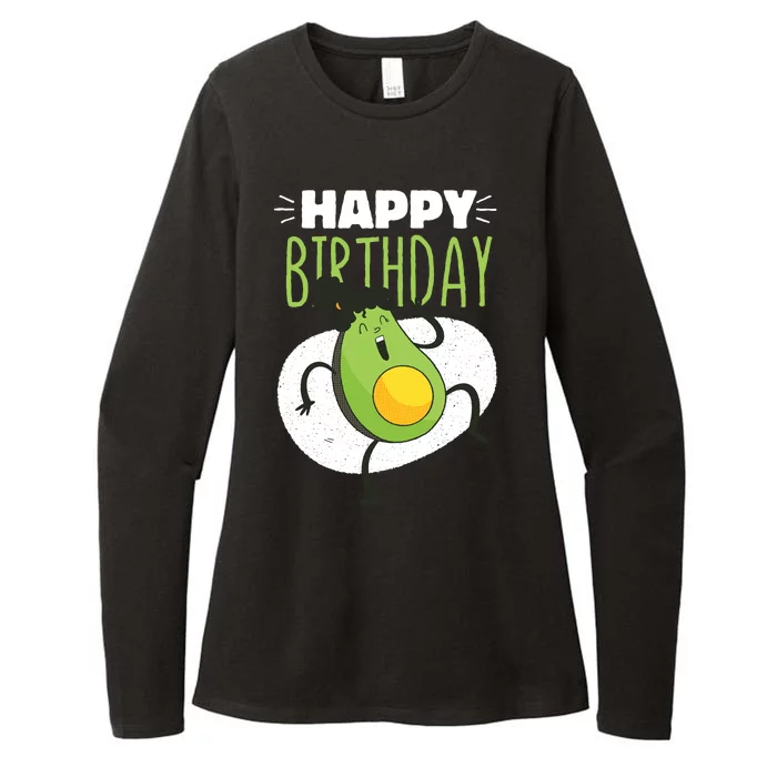 Avocado Happy Birthday Womens CVC Long Sleeve Shirt