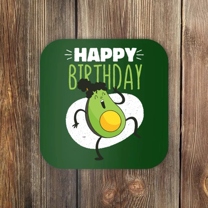 Avocado Happy Birthday Coaster