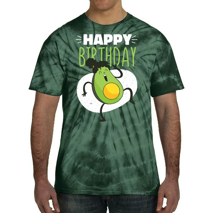 Avocado Happy Birthday Tie-Dye T-Shirt