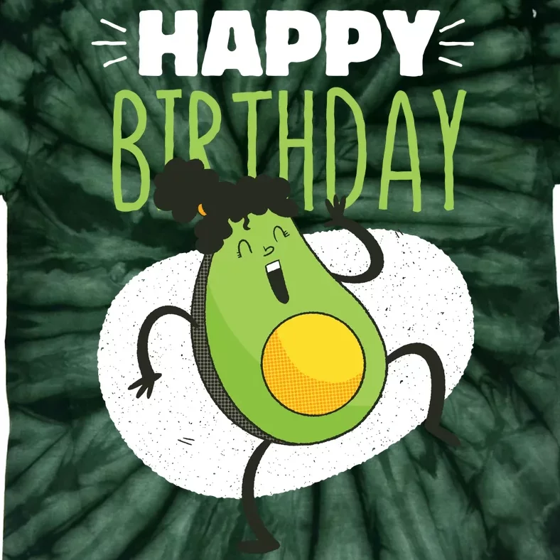 Avocado Happy Birthday Tie-Dye T-Shirt