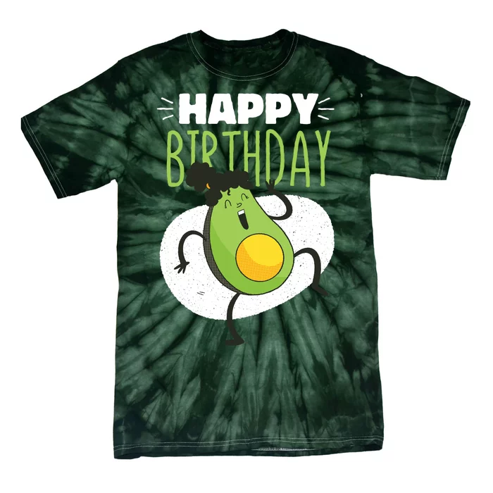 Avocado Happy Birthday Tie-Dye T-Shirt