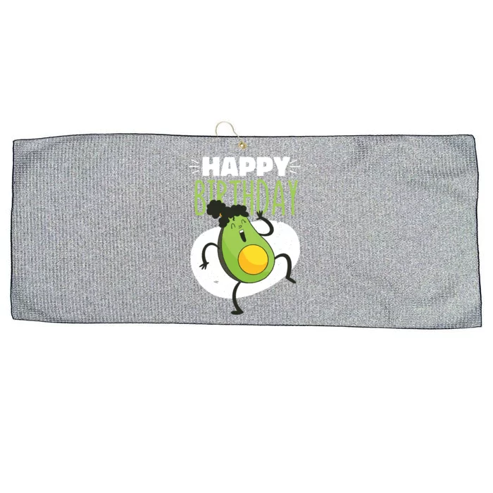 Avocado Happy Birthday Large Microfiber Waffle Golf Towel