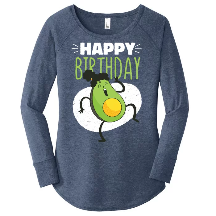 Avocado Happy Birthday Women's Perfect Tri Tunic Long Sleeve Shirt