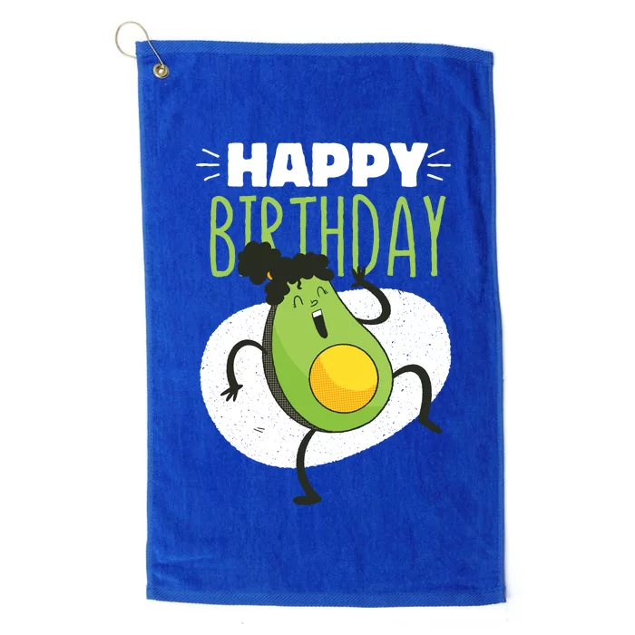 Avocado Happy Birthday Platinum Collection Golf Towel