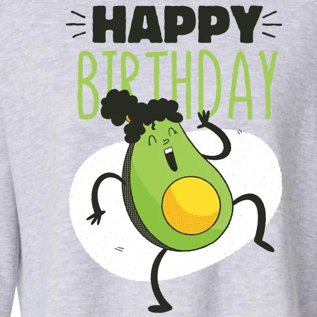 Avocado Happy Birthday Cropped Pullover Crew