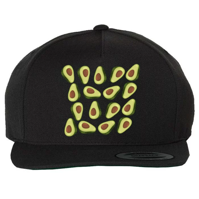 Avocados Pattern Guacamole Costume Wool Snapback Cap