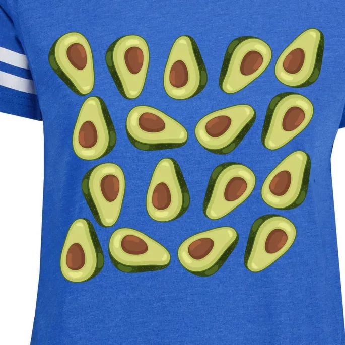 Avocados Pattern Guacamole Costume Enza Ladies Jersey Football T-Shirt