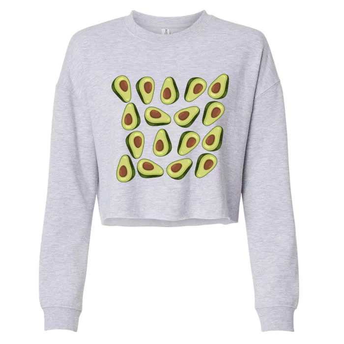 Avocados Pattern Guacamole Costume Cropped Pullover Crew