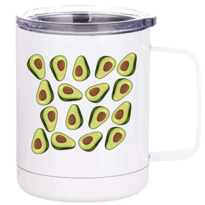 Avocados Pattern Guacamole Costume Front & Back 12oz Stainless Steel Tumbler Cup