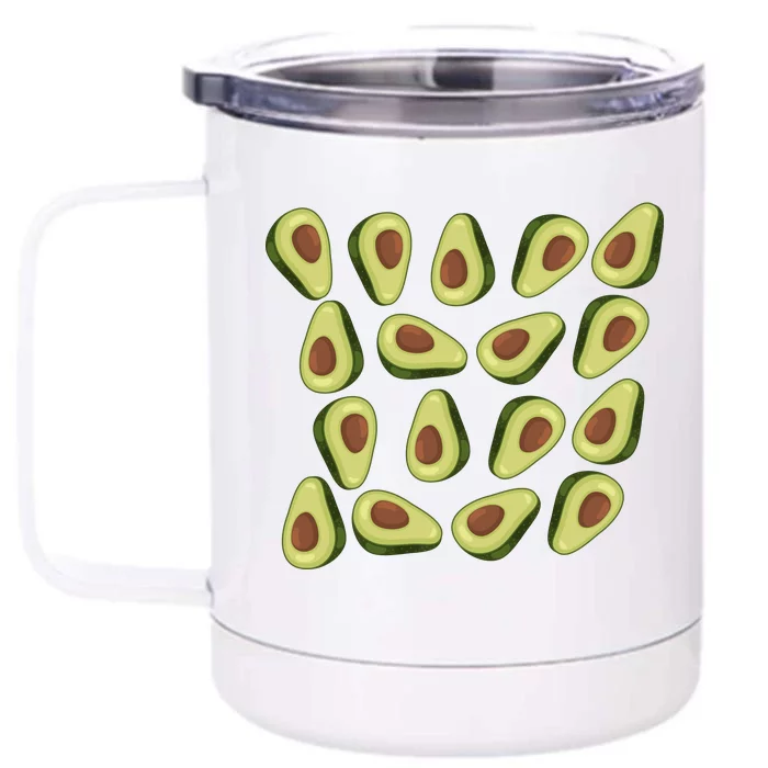 Avocados Pattern Guacamole Costume Front & Back 12oz Stainless Steel Tumbler Cup