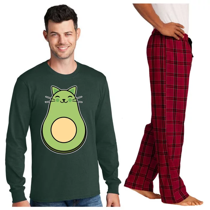 Avocato Avacado Cat Cute Long Sleeve Pajama Set