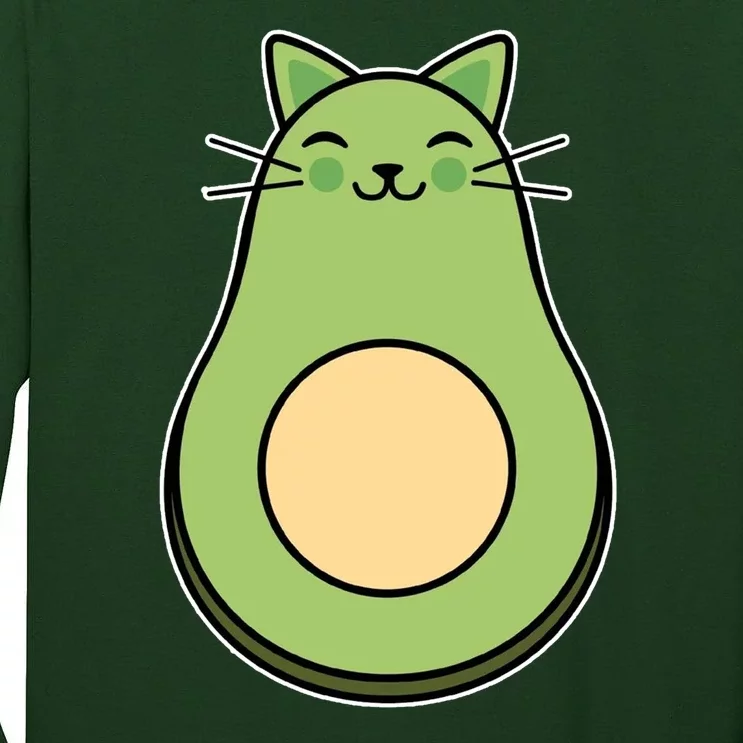 Avocato Avacado Cat Cute Tall Long Sleeve T-Shirt