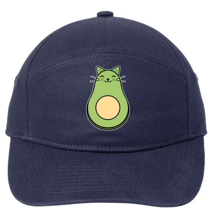 Avocato Avacado Cat Cute 7-Panel Snapback Hat