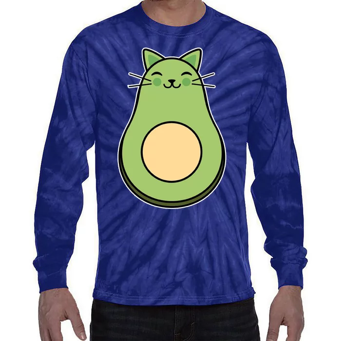 Avocato Avacado Cat Cute Tie-Dye Long Sleeve Shirt