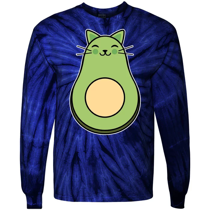 Avocato Avacado Cat Cute Tie-Dye Long Sleeve Shirt