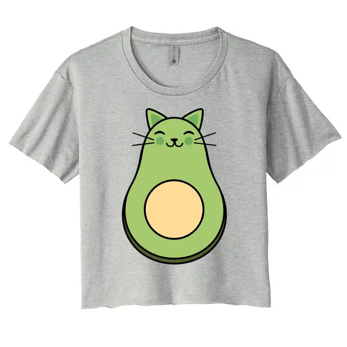 Avocato Avacado Cat Cute Women's Crop Top Tee