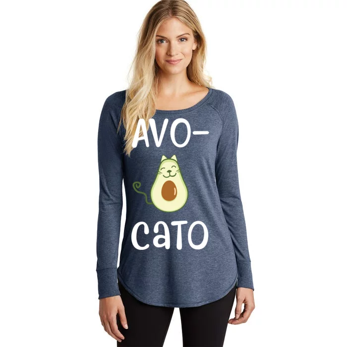 Avocato Cat Avocado Women's Perfect Tri Tunic Long Sleeve Shirt