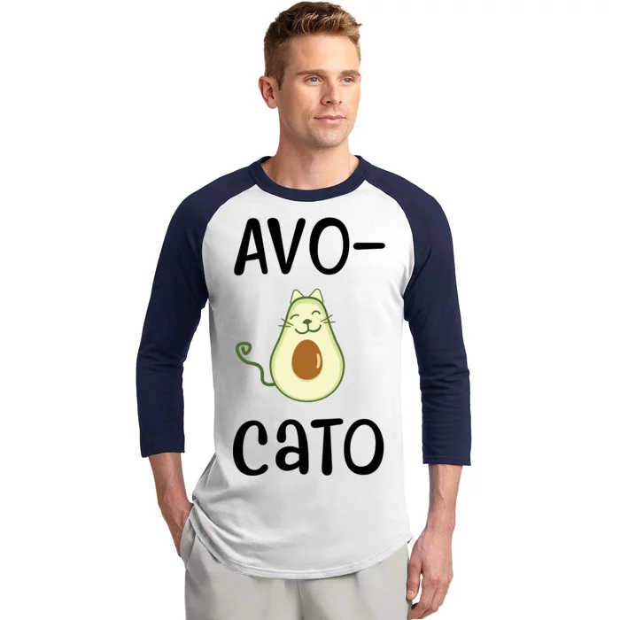 Avocato Cat Avocado Baseball Sleeve Shirt