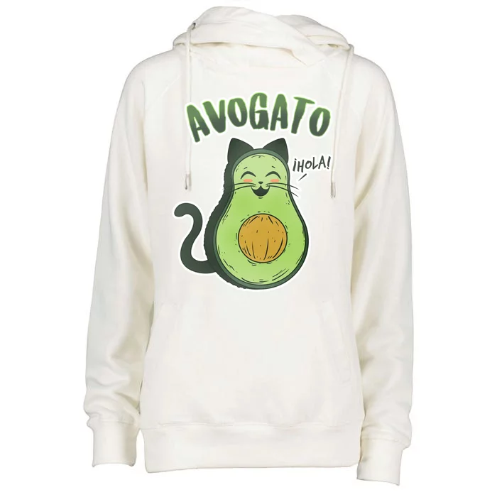 Avogato Cat Hola Womens Funnel Neck Pullover Hood