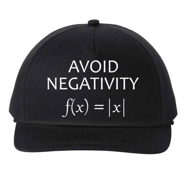 Avoid Negativity Math Joke Snapback Five-Panel Rope Hat