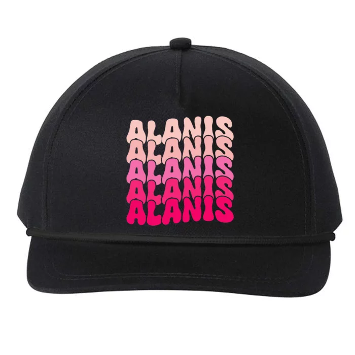 Alanis Vintage Personalized Name I Love Alanis Snapback Five-Panel Rope Hat