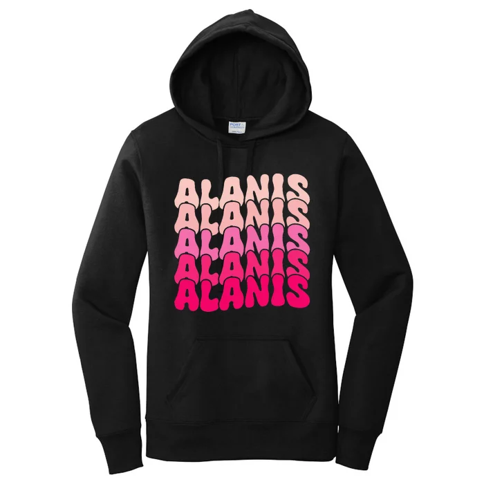 Alanis Vintage Personalized Name I Love Alanis Women's Pullover Hoodie