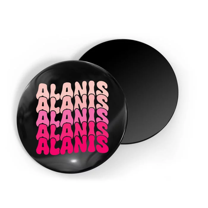 Alanis Vintage Personalized Name I Love Alanis Magnet