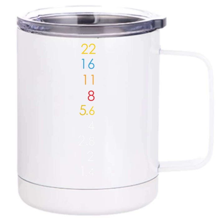 Aperture Values Photography Minimalist Photographer Front & Back 12oz Stainless Steel Tumbler Cup