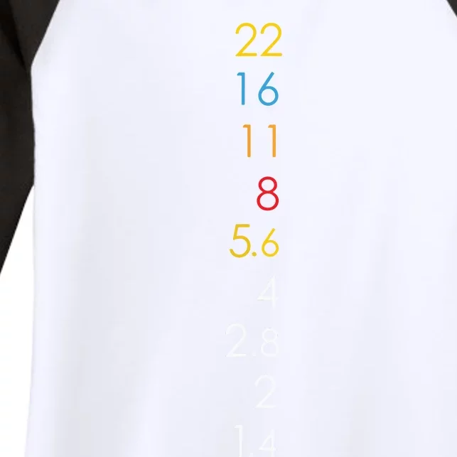 Aperture Values Photography Minimalist Photographer Women's Tri-Blend 3/4-Sleeve Raglan Shirt