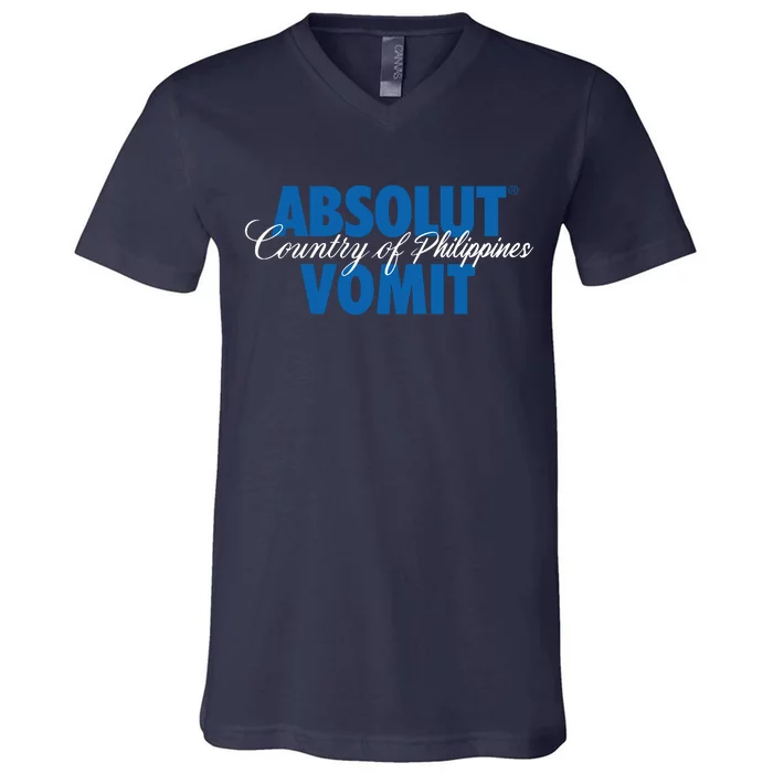 Absolute Vomit Parody Country Of Philippines V-Neck T-Shirt