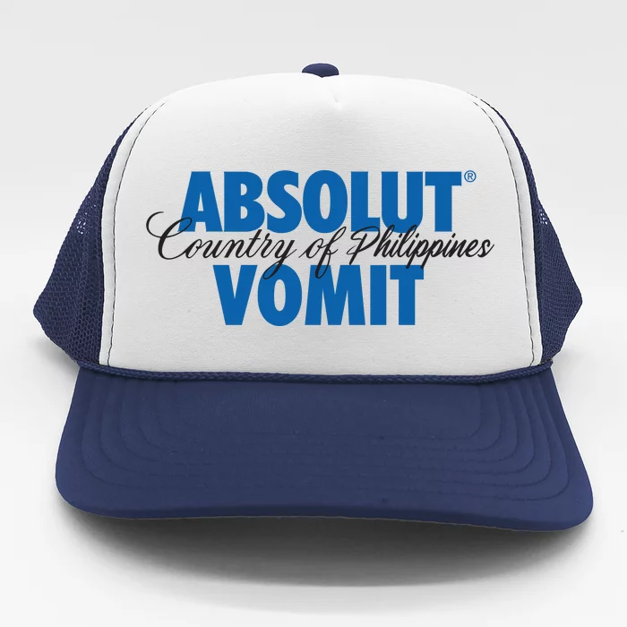 Absolute Vomit Parody Country Of Philippines Trucker Hat