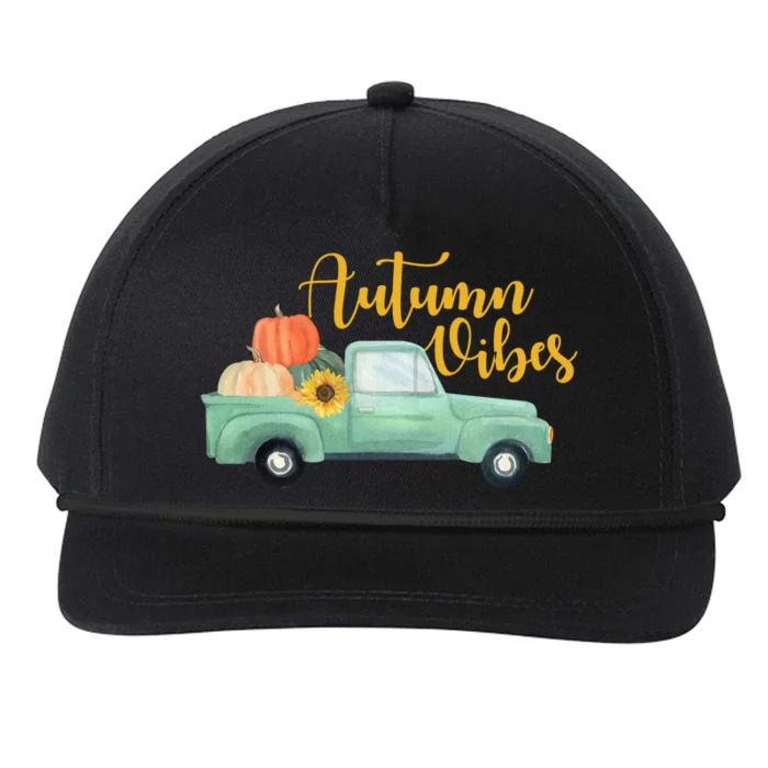 Autumn Vibes Pumpkin Truck Snapback Five-Panel Rope Hat