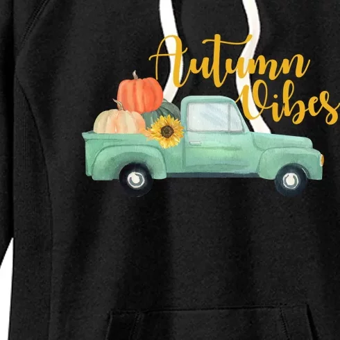 Autumn Vibes Pumpkin Truck Women's Fleece Hoodie