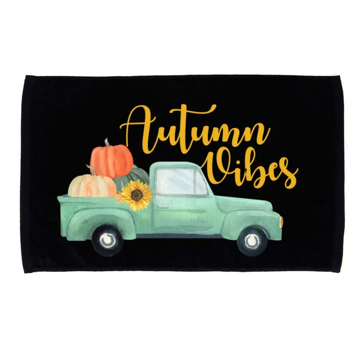 Autumn Vibes Pumpkin Truck Microfiber Hand Towel